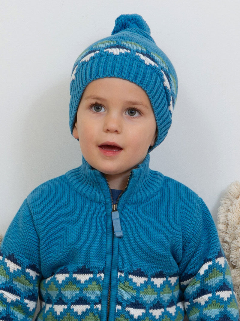 An image of the Kite Hygge Cosy Hat in Blue.