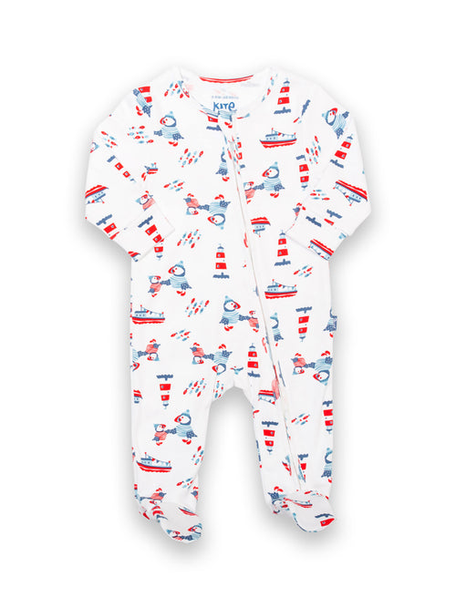 An image of the Kite Puffin Pals Sleepsuit in Multi.