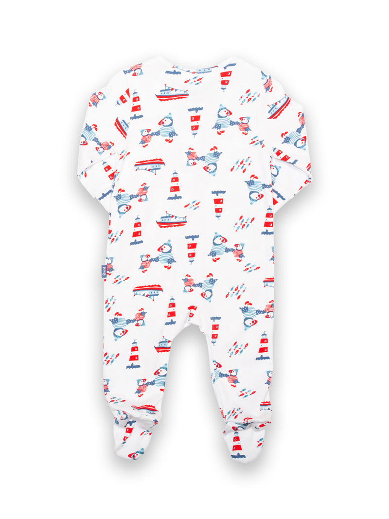 An image of the Kite Puffin Pals Sleepsuit in Multi.