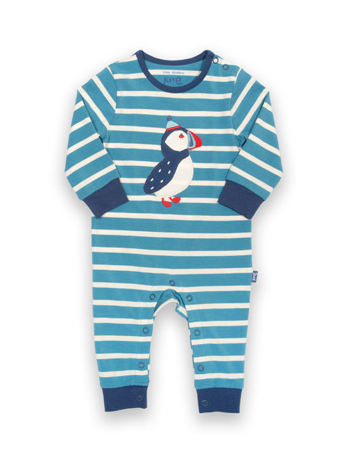 An image of the Kite Puffin Romper in Blue.