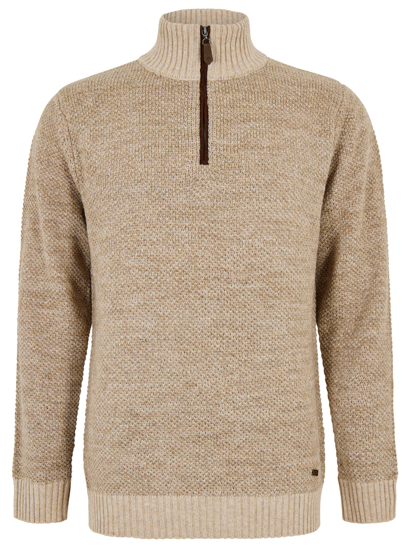 An image of the Dubarry Killimor Zip Neck Sweater in Oat.