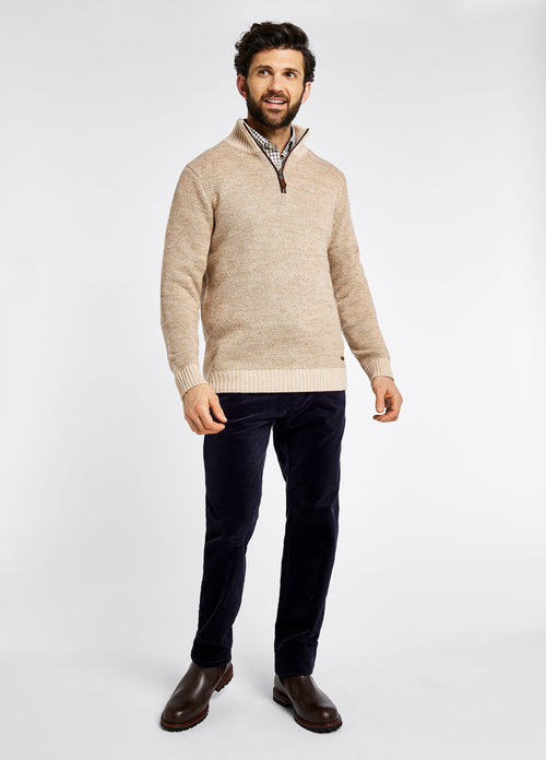 An image of the Dubarry Killimor Zip Neck Sweater in Oat.