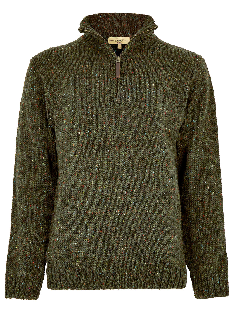 An image of the Dubarry Callaghan Zip Neck Sweater in Olive.