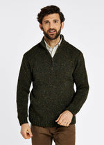 An image of the Dubarry Callaghan Zip Neck Sweater in Olive.