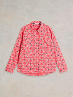 An image of the White Stuff Sophie Organic Cotton Shirt in Red Print.