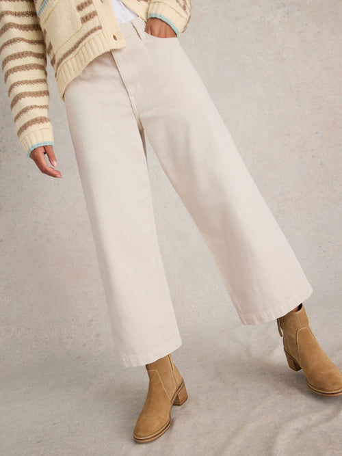 An image of the White Stuff Tia Wide Leg Cropped Jeans