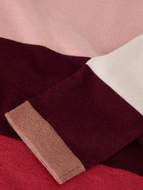 An image of the White Stuff Colour Block Merino Jumper in Plum Multi.