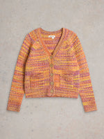 An image of the White Stuff Cindy Space Dye Cardi in Orange Multi.