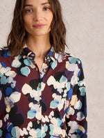 An image of the White Stuff Rua Jersey Shirt Dress in Plum Multi.