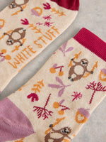 An image of the White Stuff Slothing Around Ankle Socks in Natural Multi.