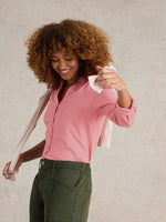 An image of the White Stuff Annie Textured Shirt in Dusty Pink.