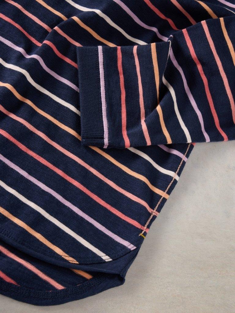 An image of the White Stuff Clara Stripe Long Sleeve Tee in Navy Multi.