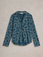 An image of the White Stuff Annie Jersey Shirt in Teal Multi.