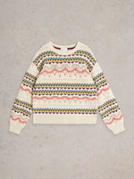 An image of the White Stuff Piper Pointelle Jumper in White Multi.