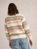 An image of the White Stuff Piper Pointelle Jumper in White Multi.