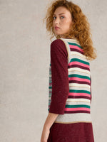 An image of the White Stuff Fay Sparkle Fairisle Tank in Grey Multi.