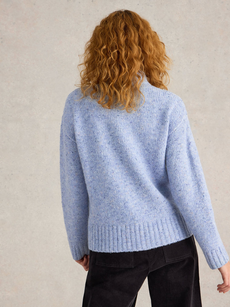 An image of the White Stuff Bella Button Jumper in Blue Multi.