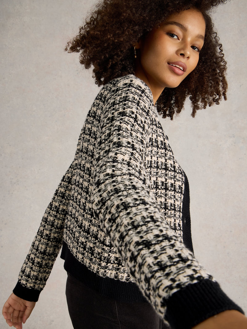 An image of the White Stuff Kelly Cardi in Black Multi.