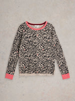 An image of the White Stuff City Leo Heart Jumper in Natural Multi.