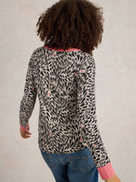 An image of the White Stuff City Leo Heart Jumper in Natural Multi.