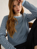 An image of the White Stuff Clara Sparkle Long Sleeve Tee in Blue Multi.