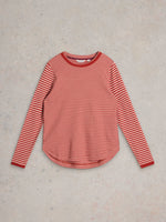 An image of the White Stuff Clara Sparkle Long Sleeve Tee in Red Multi.