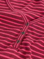 An image of the White Stuff Halley Rib Stripe Henley in Pink Multi.