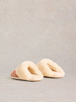 An image of the White Stuff Knitted Mule Slippers in Natural Multi.