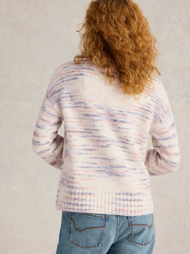 An image of the White Stuff Bella Button Jumper in Ivory Multi.