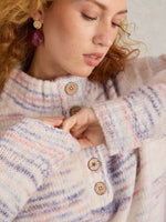 An image of the White Stuff Bella Button Jumper in Ivory Multi.