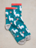 An image of the White Stuff Fluffy Llama Ankle Socks