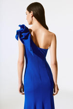 An image of the Joseph Ribkoff Scuba Crepe Dress in Royal Sapphire.