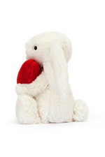 An image of the Jellycat Bashful Red Love Heart Bunny Little.