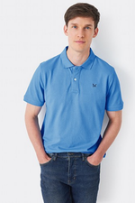 An image of the Crew Clothing Classic Pique Polo in Sky.