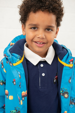 An image of the Lighthouse Finlay Boys Coat in Farm Print.