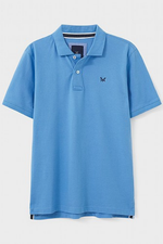 An image of the Crew Clothing Classic Pique Polo in Sky.