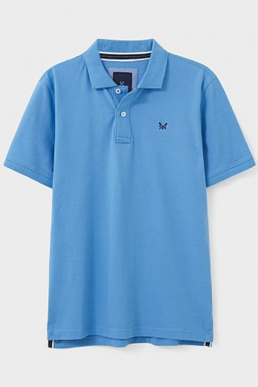 An image of the Crew Clothing Classic Pique Polo in Sky.