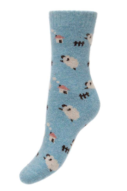 An image of the Joya Socks in Blue Sheep.