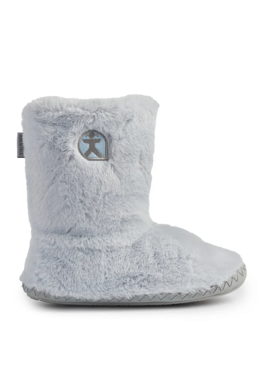 An image of the Bedroom Athletics Monroe Faux Fur Slipper Boot in the colour Arctic Blue/Trace Grey.