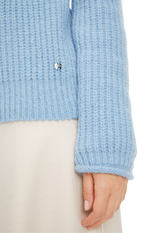 An image of the Marc Cain Cable Knit Sweater in Squill.