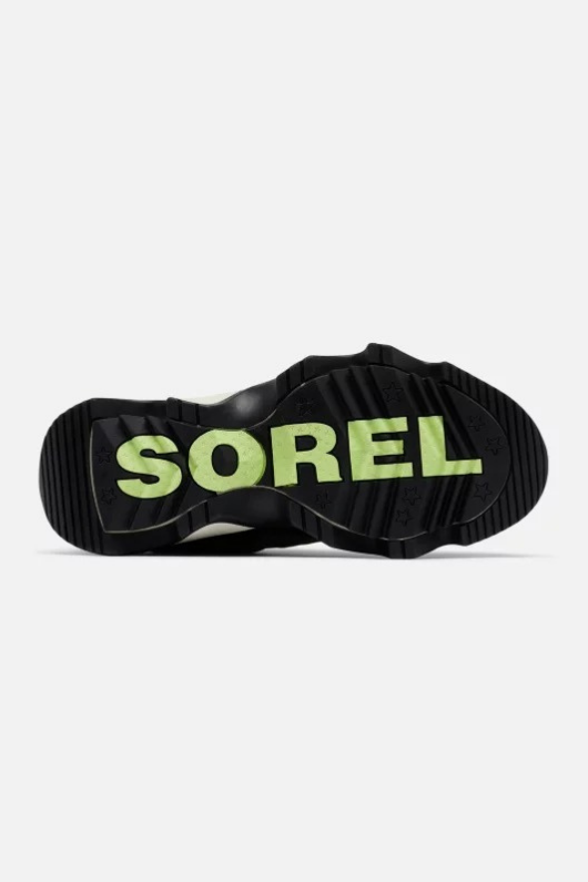 An image of the SOREL Kinetic Impact Puffy Sneaker Boots in Stone Green.