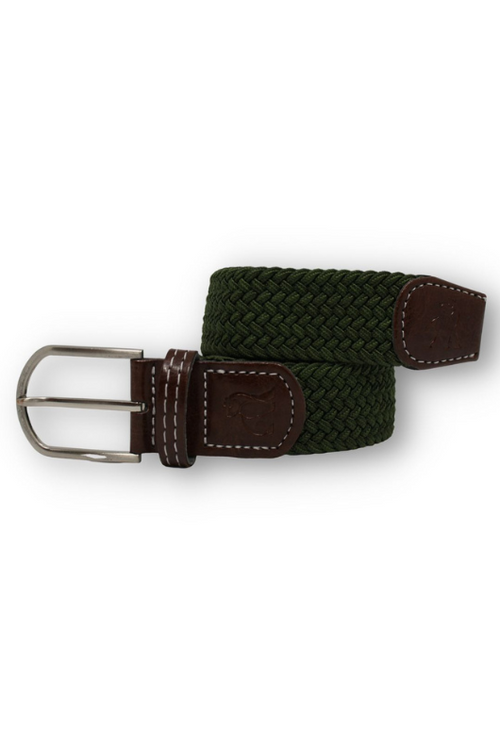 An image of the Swole Panda Woven Belt in Khaki.