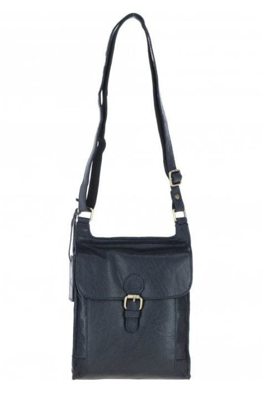 An image of the Ashwood Leather Leather Shoulder Bag in the colour Navy.