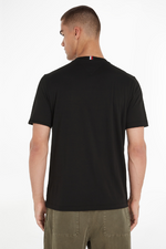 An image of the Tommy Hilfiger Hilfiger Stripe T-Shirt in Black.