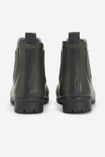 An image of the Barbour Kingham Chelsea Wellingtons in Olive.