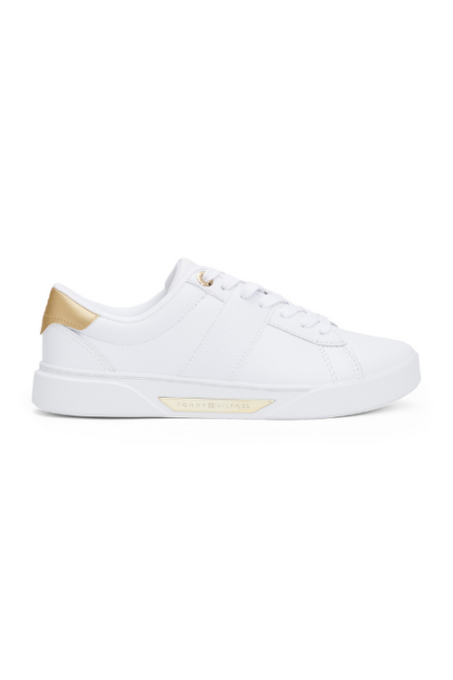 An image of the Tommy Hilfiger Chic Panel Court Sneakers in White.