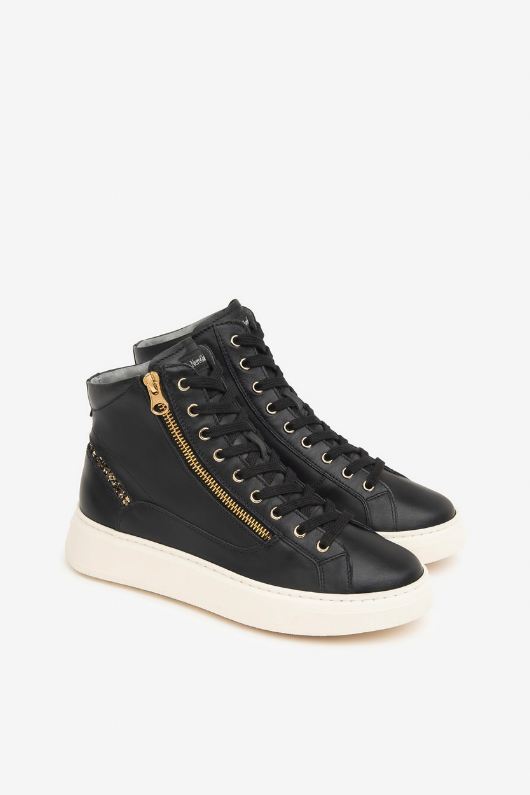 An image of the Nero Giardini High Trainers in Black/Nero.