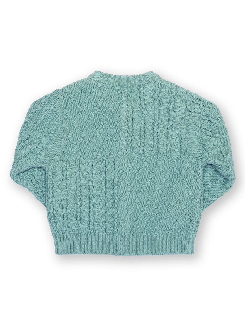 An image of the Kite My first cardi soft aloe