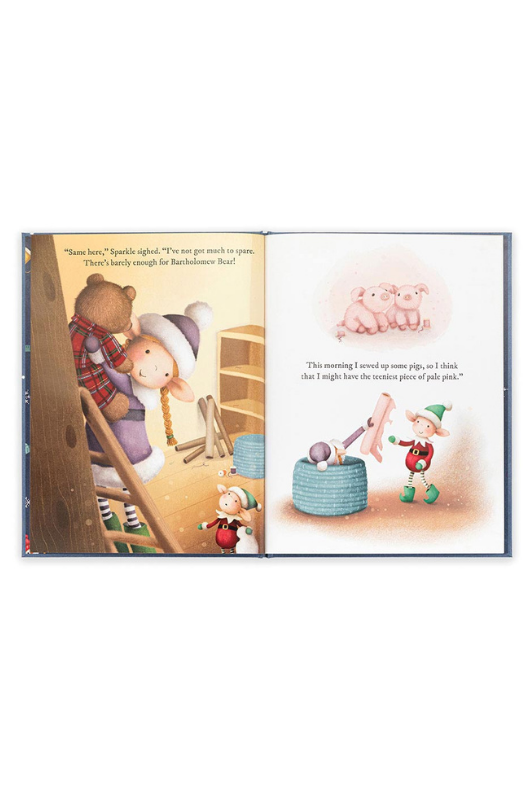 An image of the Jellycat Eldo Elf and the Patchwork Bashful Bunny Book.