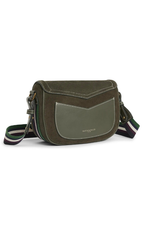 An image of the Fairfax & Favor Boston Handbag in Moss Green Suede.